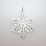 Etched Sterling Silver Snowflake Pendant